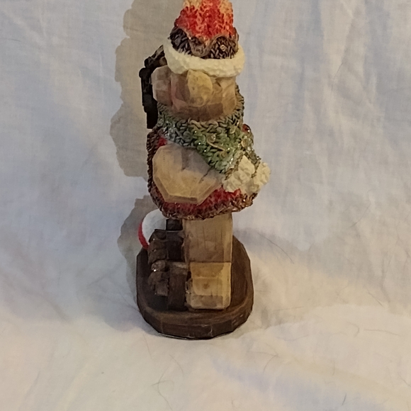 Festive Bear Figurine with Red and Brown Accents - Picture 2 of 7